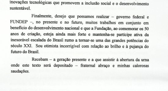 Carta do Presidente Lula - Pagina 1